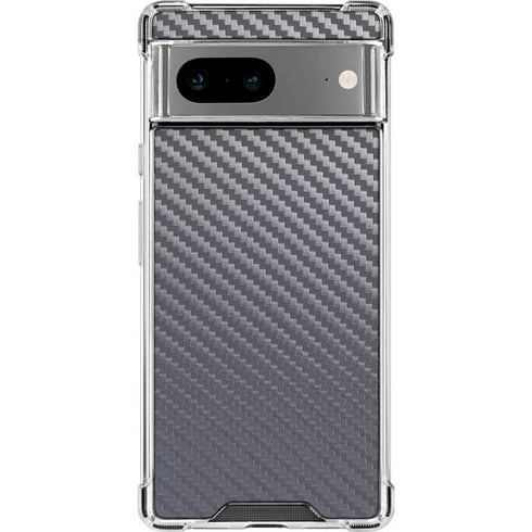Silver Carbon Fiber Specialty Texture Material Google Pixel 8a Clear Case
